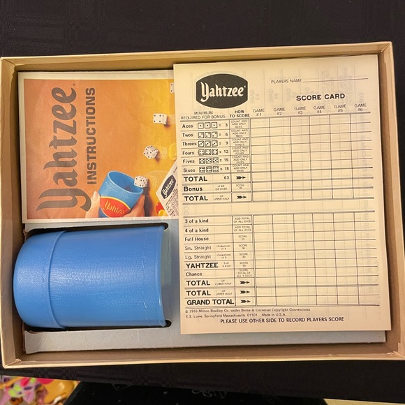Vintage Game, Yahtzee by E. S.Lowe Company - Picture 3 of 3